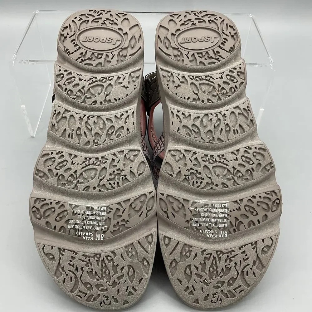 NEW Jsport Women’s Kaia Walking Sandals Grey/Pink Size 8